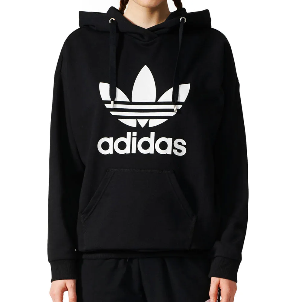 Adidas Originals Trefoil Women's Longsleeve Pullover Hoodie Black/White