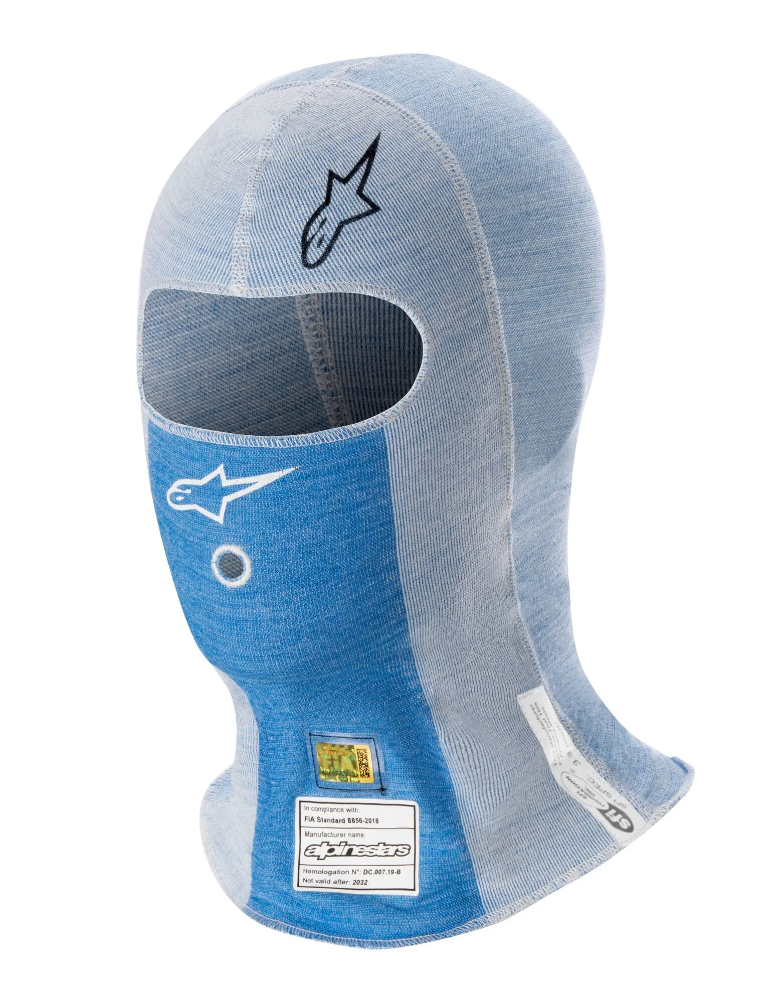 ALPINESTARS 4754320_27_OS ZX EVO v2 Race BALACLAVA, FIA 8856-2018, white/blue, One Size