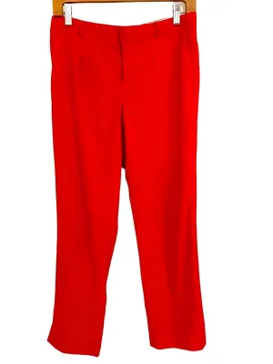 Bright Spring Red Wool Slacks