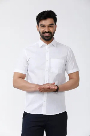 Classic Mono - Formal White Shirt For Men | Uathayam