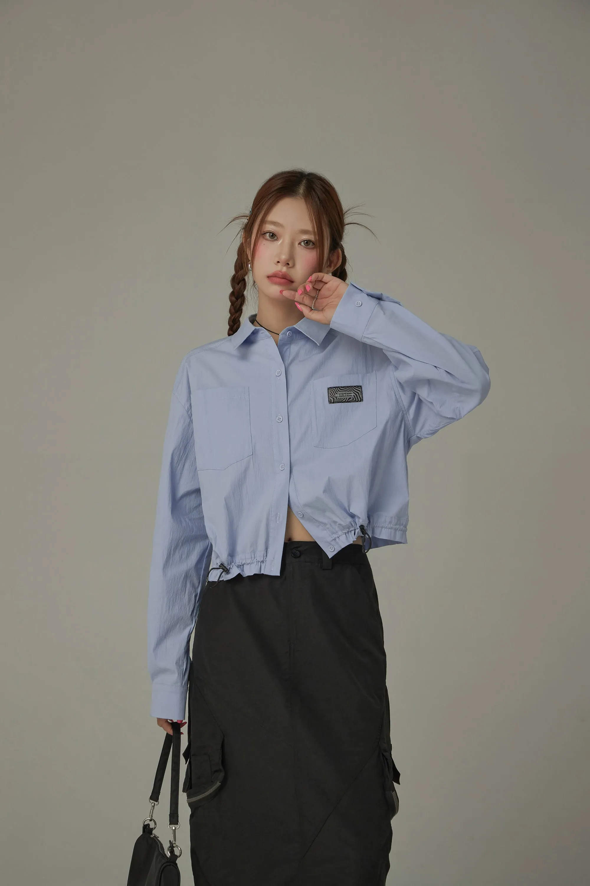 Drawstring Pocket Classic Shirt