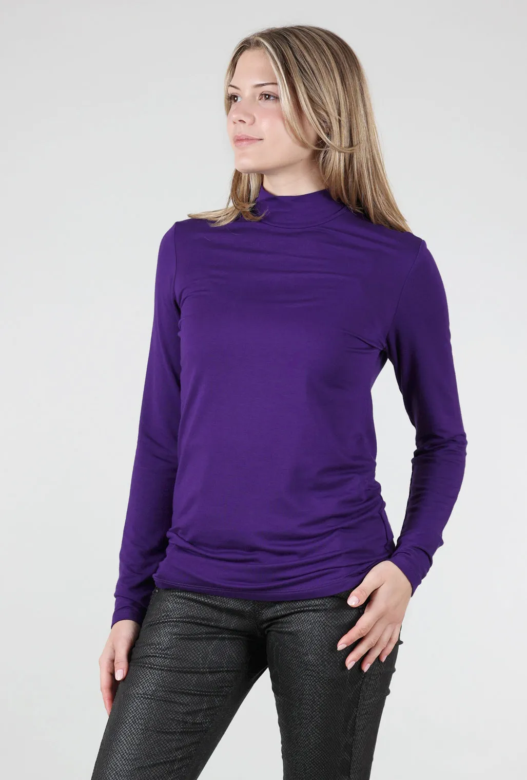 Essential Jersey Mock Neck, Violet