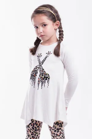 Imoga Amber Girls Tunic - Giraffe Oatmeal