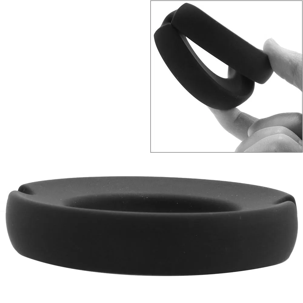 Kink Stretchable Silicone-Covered Metal Cock Ring in 50mm