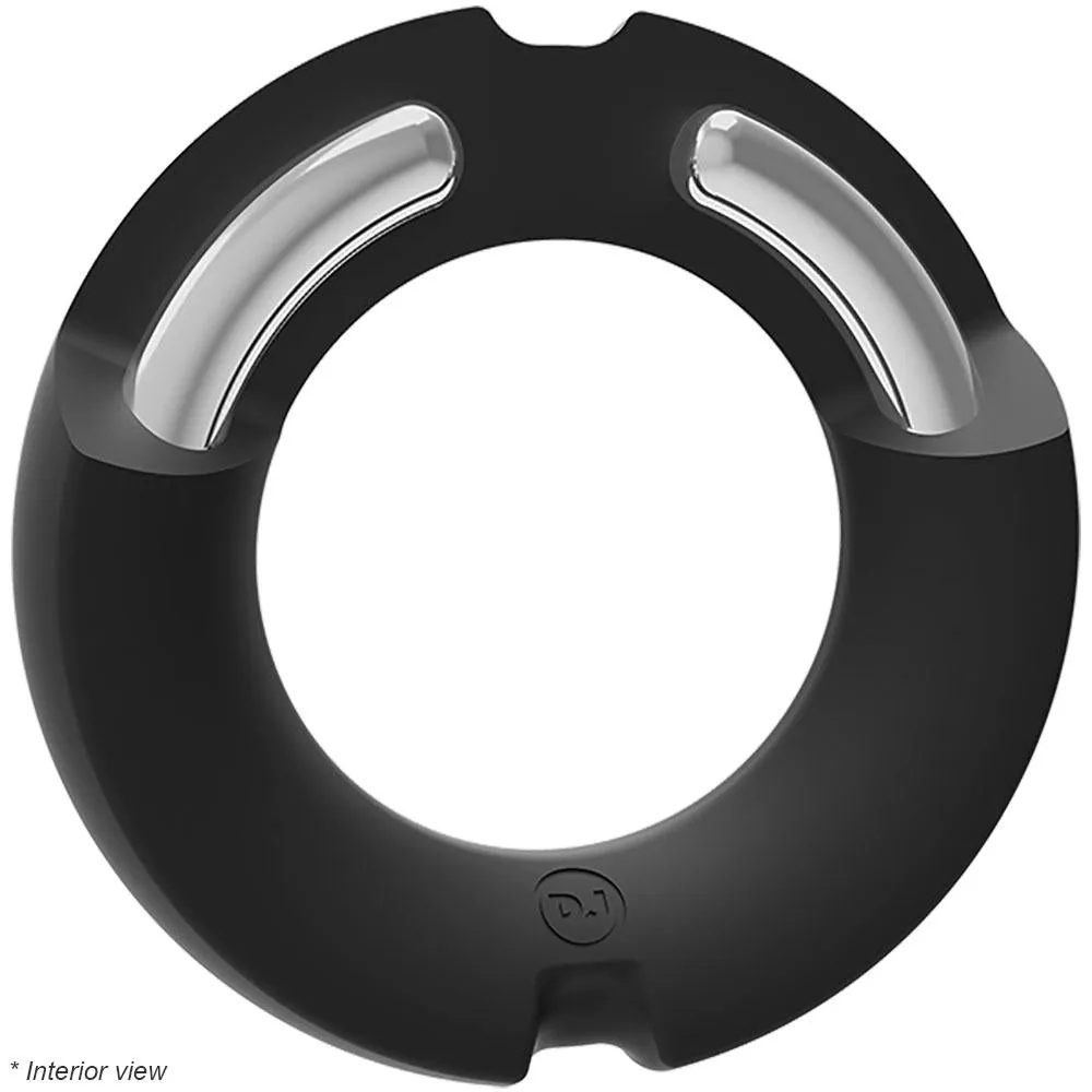 Kink Stretchable Silicone-Covered Metal Cock Ring in 50mm