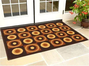 Kuber Industries Circle Design Cotton Bed Side Runner - 57" x 23" x 0.39", Brown (CTKTC0166)