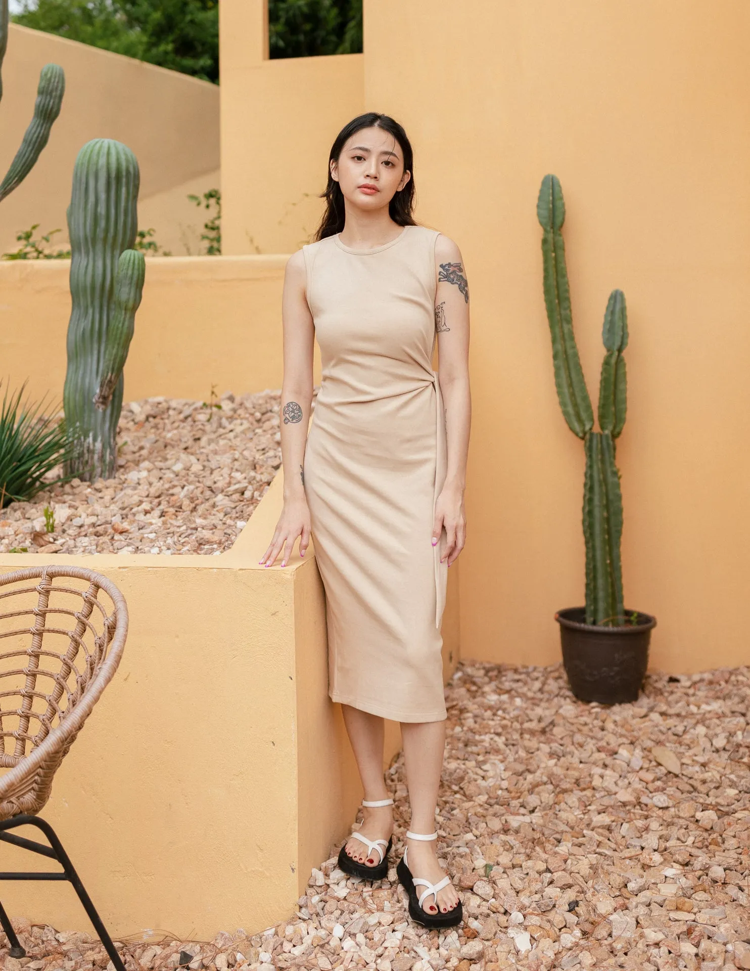 Leona Dress in Sand