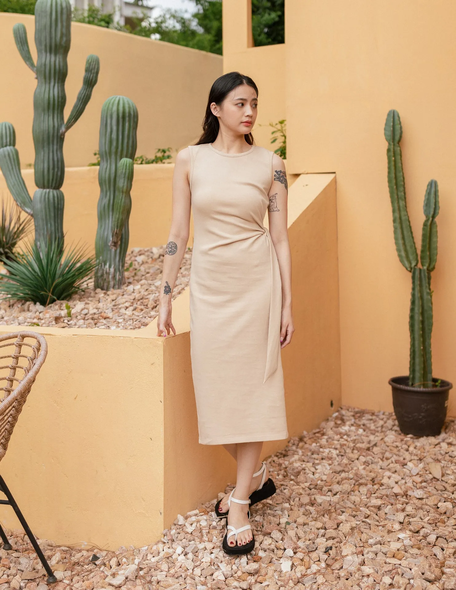 Leona Dress in Sand