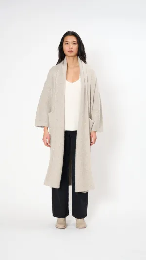 Long Shawl Cardigan in Pebble