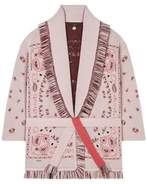 Lotus Pink Bandana Jacquard Cardigan