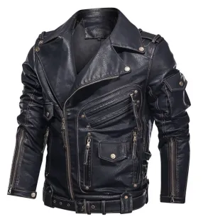 Men's Black Vintage Leather Jacket