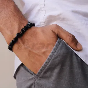 Natural Black Chips Crystals Bracelet for Men