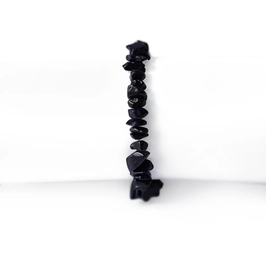 Natural Black Chips Crystals Bracelet for Men