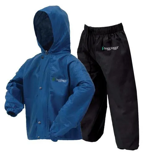 Polly Woggs Kids Rain Suit - Royal Blue-Black, Medium