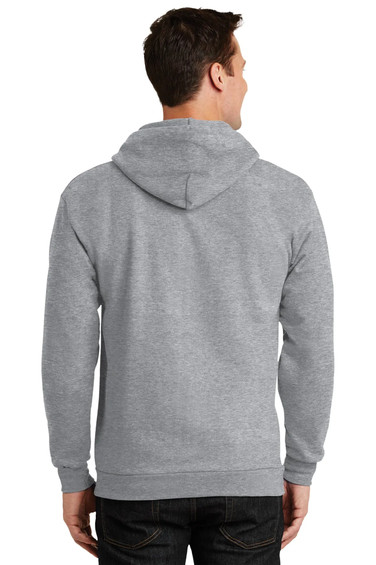 Port & Company Tall Essential Fleece Zip Customized Hoodies, Athletic Heather