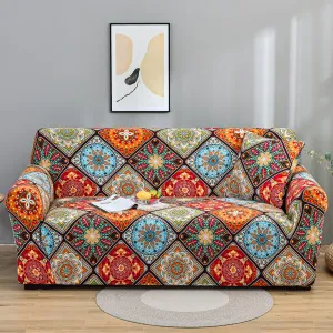 Story@Home Elastic Stretchable 1 | 2 | 3 | 4 Seater Multicolor Motif Pattern Sofa Cover