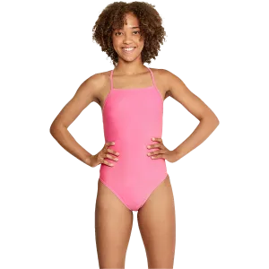 Youth Solid T-Back One Piece